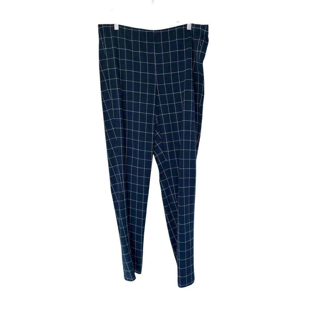 J. Jill Essential Cotton Stretch Pants Blue Pull On Straight Leg Size 16 Tall